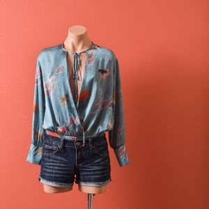 Zara Blue Floral Blouse